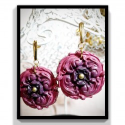 Boucles d'oreilles dahlia